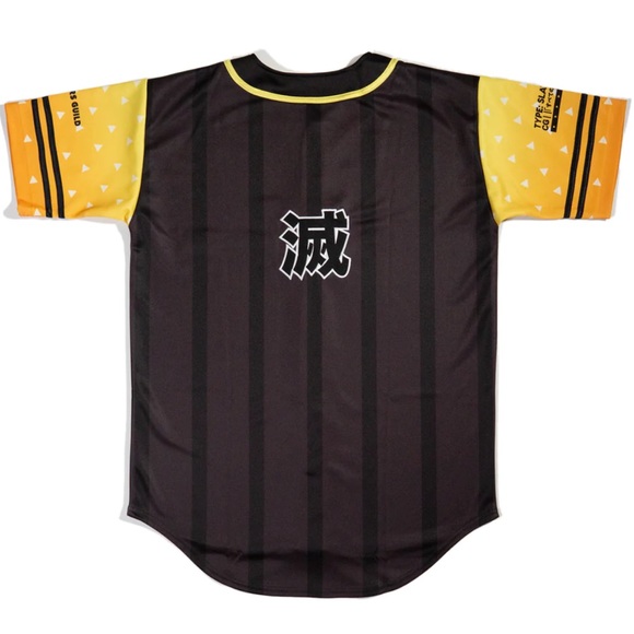 Demon Slayer Zenitsu Lightning Hypelethics Baseball Jersey & Vinyl Decals Bundle - Picture 2 of 12